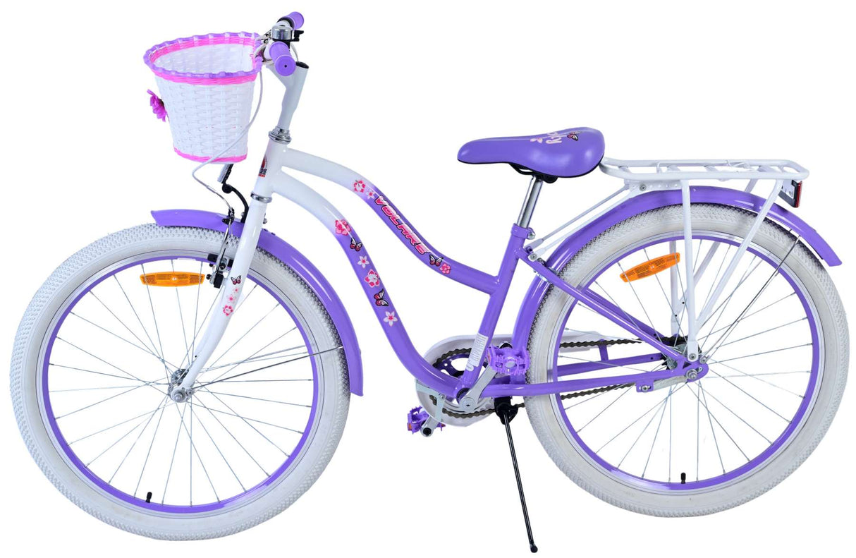 Volare Lovely Kinderfahrrad für Mädchen - 24 Zoll in Lila für sicheren Fahrspaß