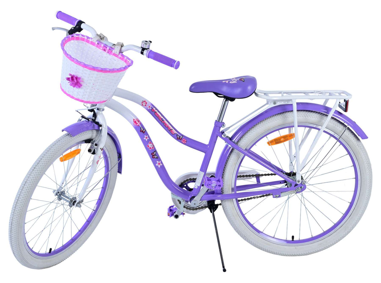 Volare Lovely Kinderfahrrad für Mädchen - 24 Zoll in Lila für sicheren Fahrspaß