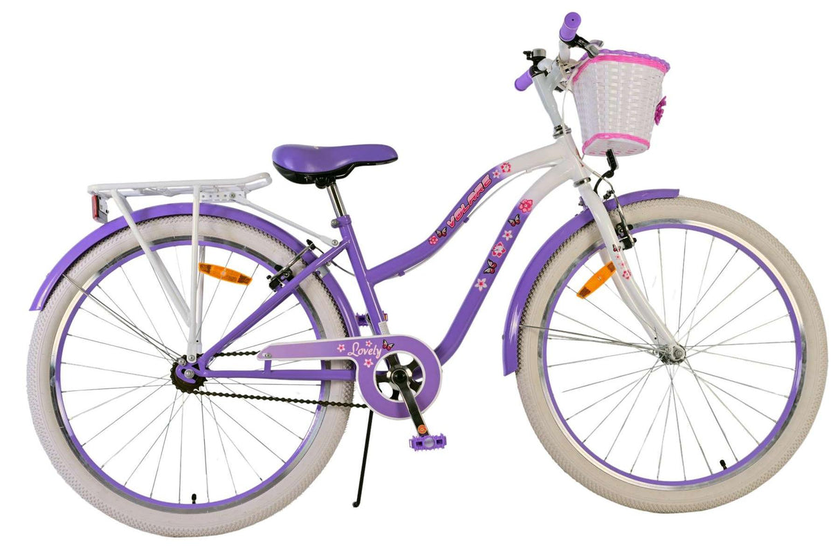 Volare Lovely Kinderfahrrad für Mädchen - 26 Zoll in Lila mit Zweihandbremsen