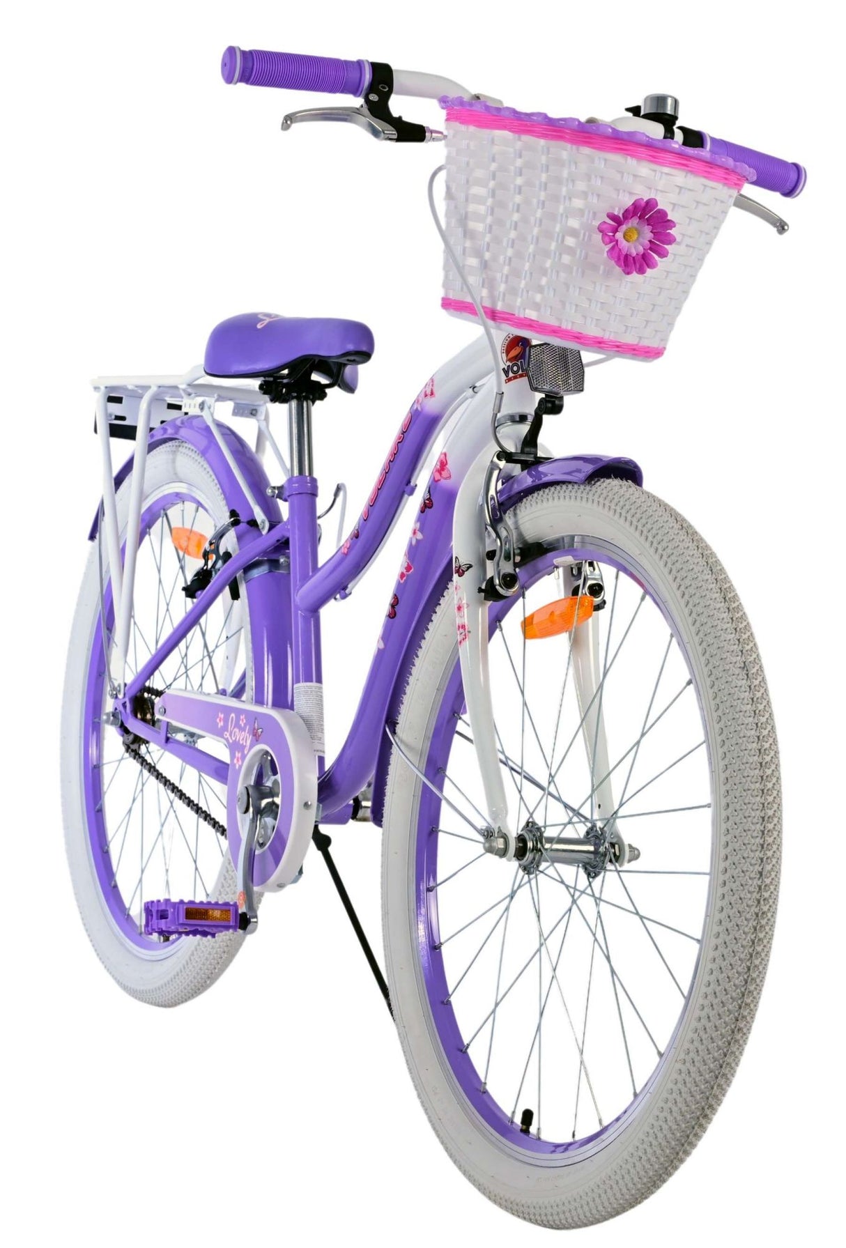 Volare Lovely Kinderfahrrad für Mädchen - 24 Zoll in Lila mit zwei Handbremsen