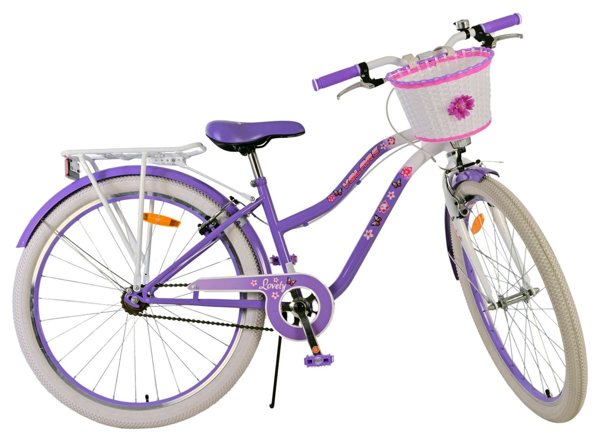 Volare Lovely Kinderfahrrad für Mädchen - 26 Zoll in Lila mit Zweihandbremsen