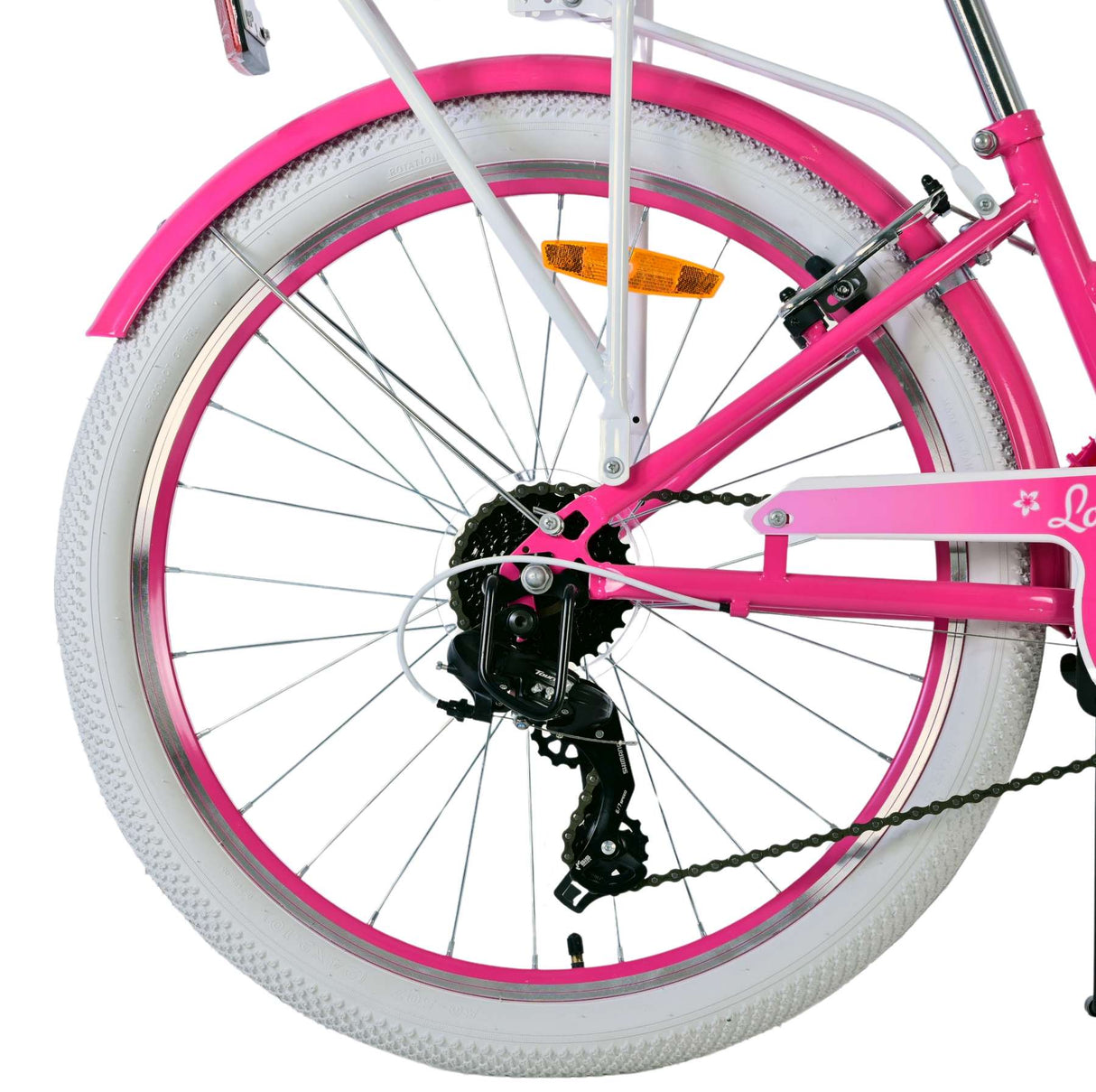 Volare Lovely Kinderfahrrad für Mädchen - 24 Zoll in Rosa mit 7 Gängen