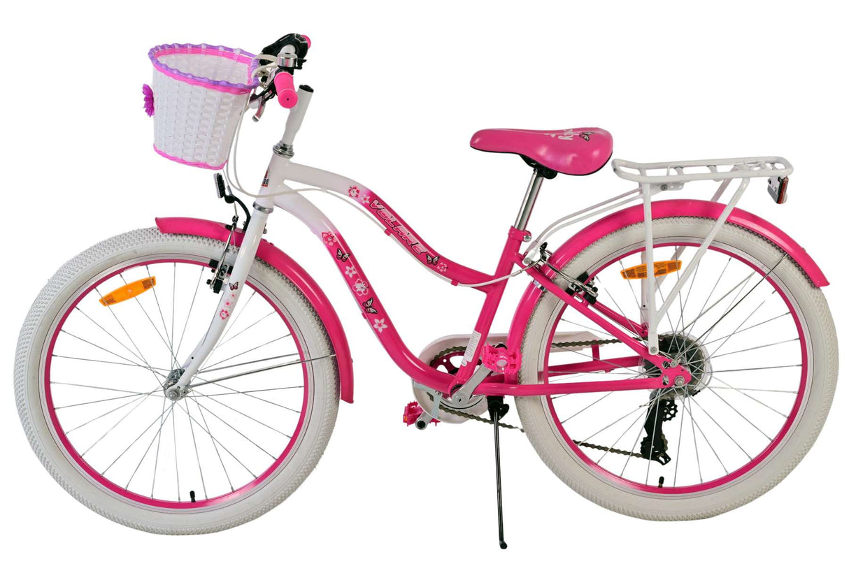 Volare Lovely Kinderfahrrad für Mädchen - 24 Zoll in Rosa mit 7 Gängen