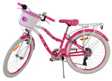 Volare Lovely Kinderfahrrad für Mädchen - 24 Zoll in Rosa mit 7 Gängen