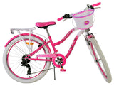 Volare Lovely Kinderfahrrad für Mädchen - 24 Zoll in Rosa mit 7 Gängen