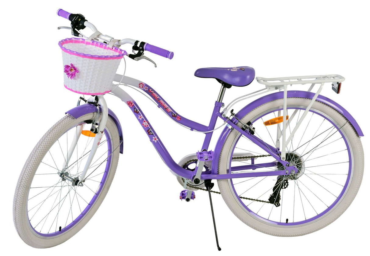 Volare Lovely Kinderfahrrad für Mädchen - 26 Zoll in Lila mit 7 Gängen