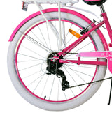 Volare Lovely Kinderfahrrad für Mädchen - 26 Zoll in Rosa mit 7 Gängen