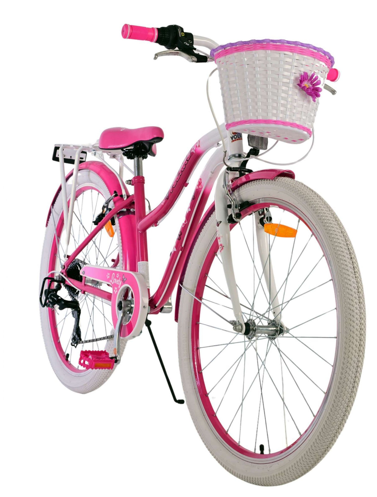 Volare Lovely Kinderfahrrad für Mädchen - 26 Zoll in Rosa mit 7 Gängen