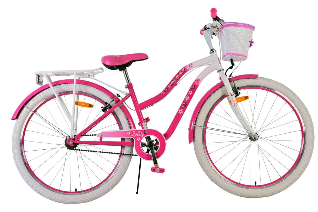 Volare Lovely Kinderfahrrad für Mädchen - 26 Zoll in Rosa mit Handbremsen