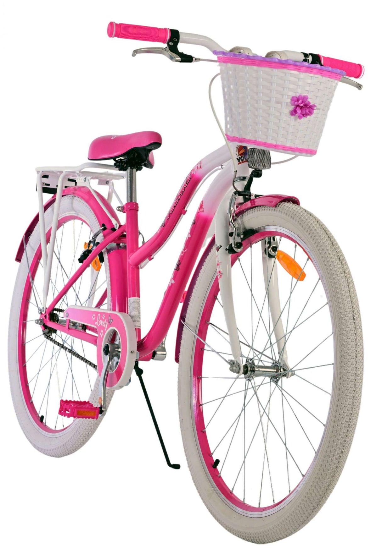 Volare Lovely Kinderfahrrad für Mädchen - 26 Zoll in Rosa mit Handbremsen