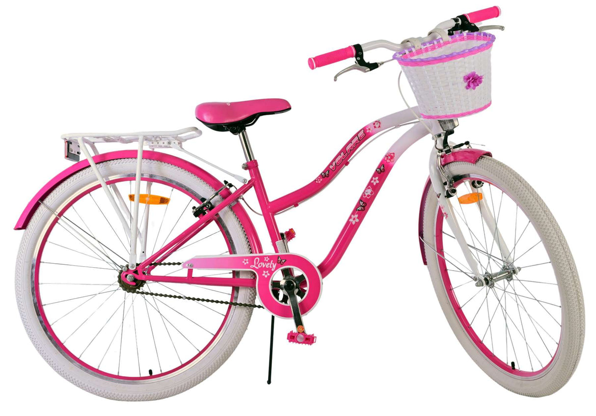 Volare Lovely Kinderfahrrad für Mädchen - 26 Zoll in Rosa mit Handbremsen