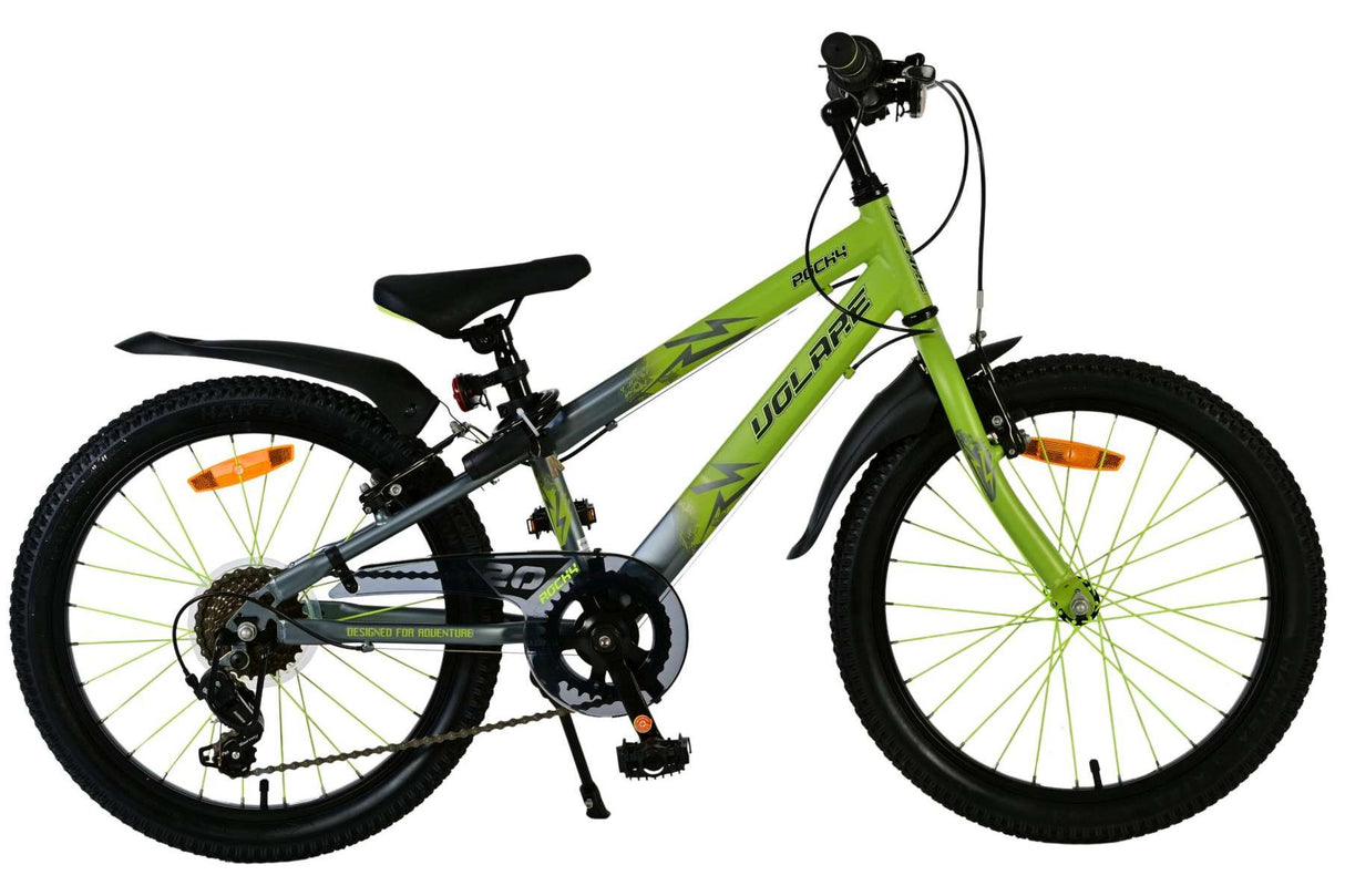 Volare Rocky Kinderfahrrad - 20 Zoll - 7 Gang - Grün/Grau für Kinder von 6 bis 8 Jahren