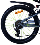 Volare Rocky Kinderfahrrad - 20 Zoll - 7 Gang - Grün/Grau für Kinder von 6 bis 8 Jahren