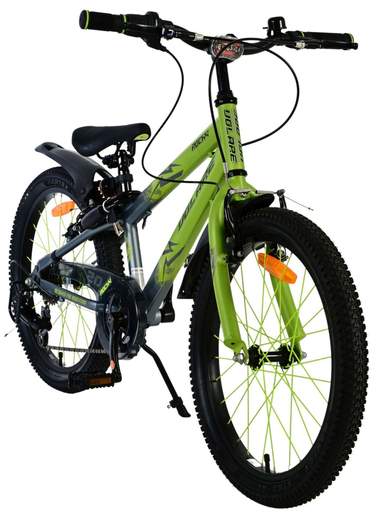 Volare Rocky Kinderfahrrad - 20 Zoll - 7 Gang - Grün/Grau für Kinder von 6 bis 8 Jahren