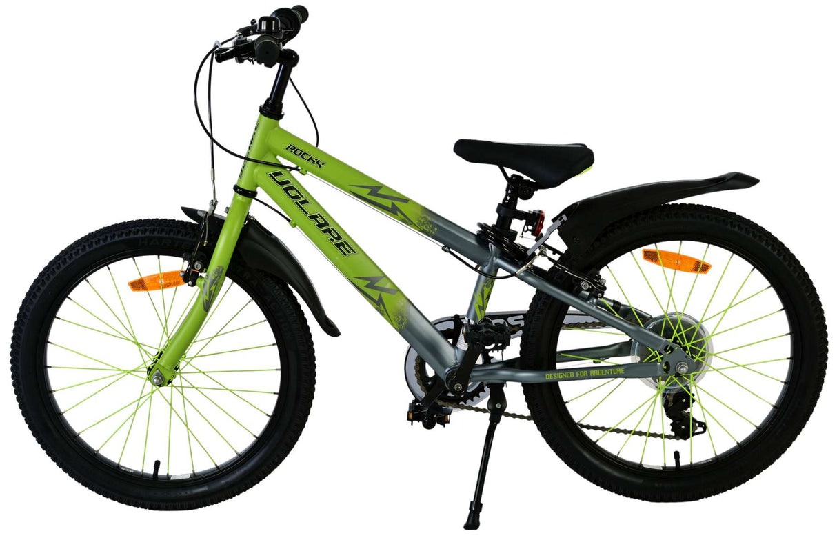 Volare Rocky Kinderfahrrad - 20 Zoll - 7 Gang - Grün/Grau für Kinder von 6 bis 8 Jahren