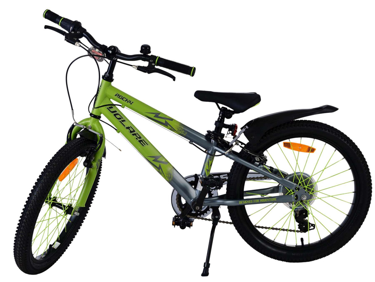 Volare Rocky Kinderfahrrad - 20 Zoll - 7 Gang - Grün/Grau für Kinder von 6 bis 8 Jahren
