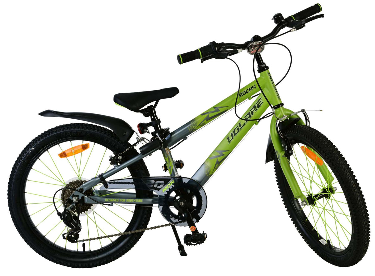 Volare Rocky Kinderfahrrad - 20 Zoll - 7 Gang - Grün/Grau für Kinder von 6 bis 8 Jahren