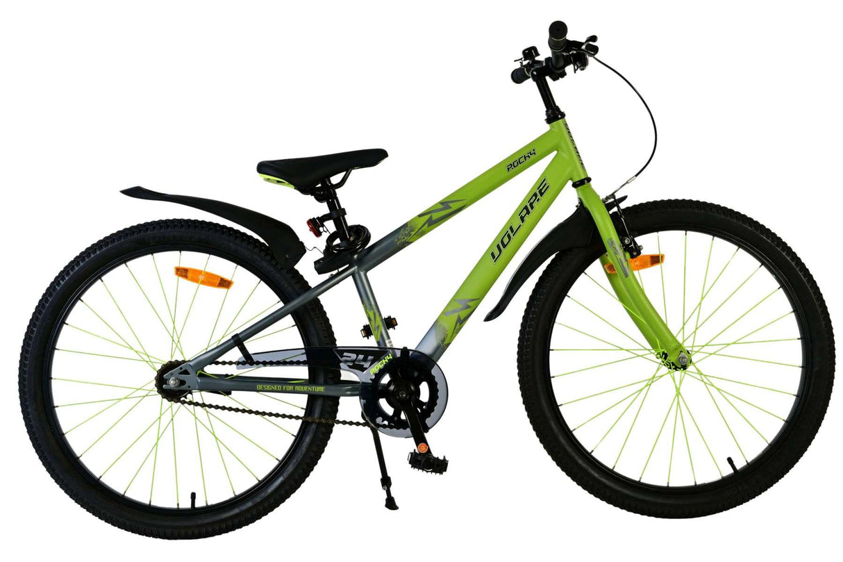 Volare Rocky Kinderfahrrad für Jungen - 24 Zoll in Grün für Abenteuerlustige