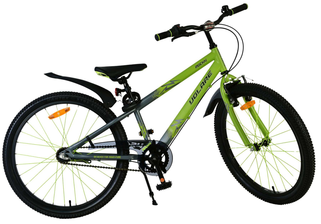 Volare Rocky Kinderfahrrad - 24 Zoll in Grün mit Shimano Nexus 3 Gängen für Jungen
