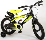Volare Sportivo Kinderfahrrad - Jungen - 14 Zoll - Neon Gelb/Schwarz - Abnehmbare Stützräder und Flaschenhalter