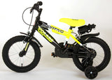Volare Sportivo Kinderfahrrad - Jungen - 14 Zoll - Neon Gelb/Schwarz - Abnehmbare Stützräder und Flaschenhalter