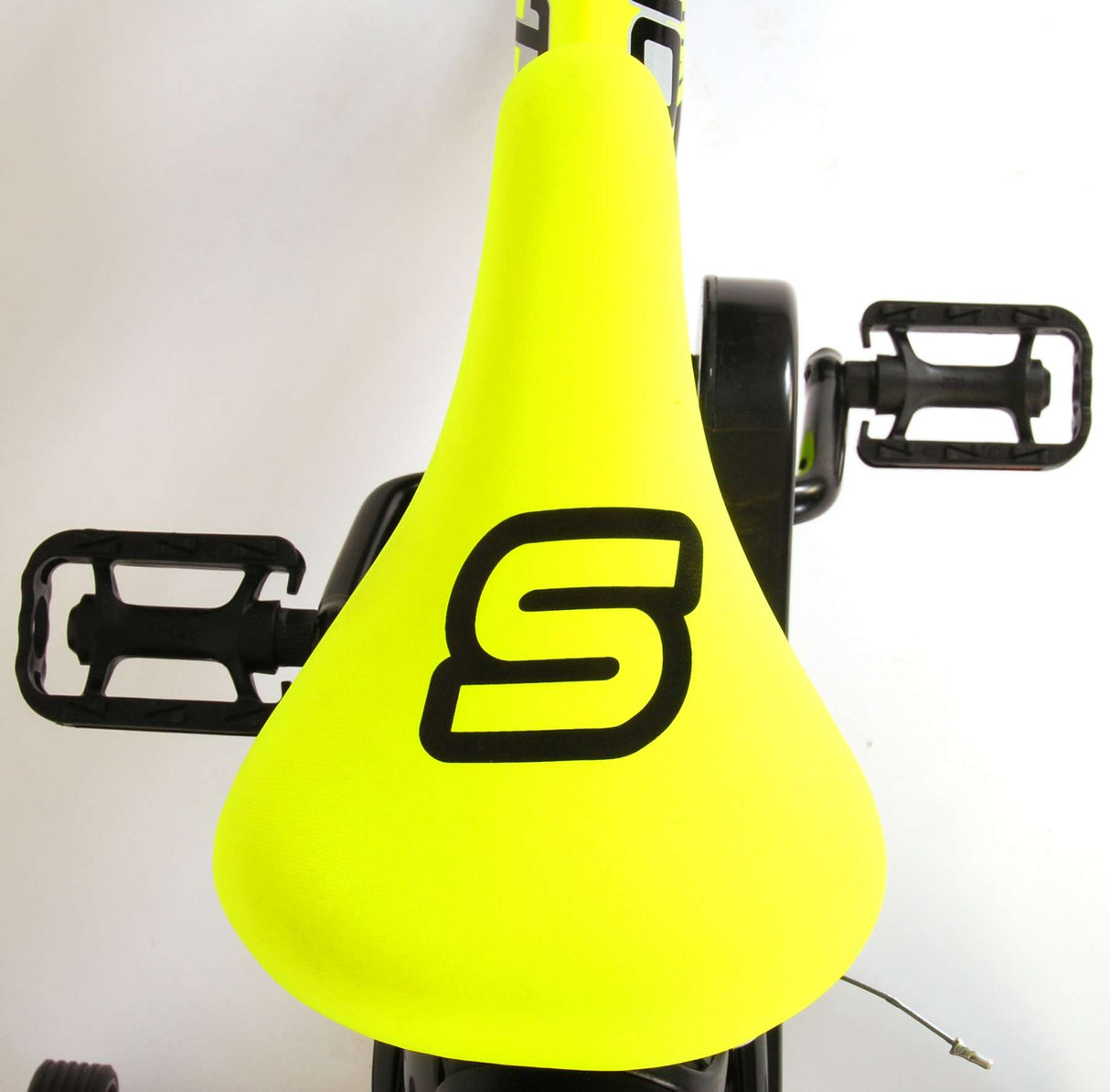 Volare Sportivo Kinderfahrrad - Jungen - 14 Zoll - Neon Gelb/Schwarz - Abnehmbare Stützräder und Flaschenhalter