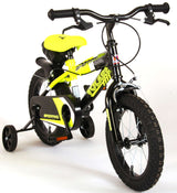 Volare Sportivo Kinderfahrrad - Jungen - 14 Zoll - Neon Gelb/Schwarz - Abnehmbare Stützräder und Flaschenhalter