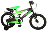 Volare Sportivo Kinderfahrrad - Jungen - 16 Zoll - Neongrün Schwarz - Zwei Handbremsen - 95% zusammengebaut