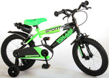 Volare Sportivo Kinderfahrrad - Jungen - 16 Zoll - Neongrün Schwarz - Zwei Handbremsen - 95% zusammengebaut