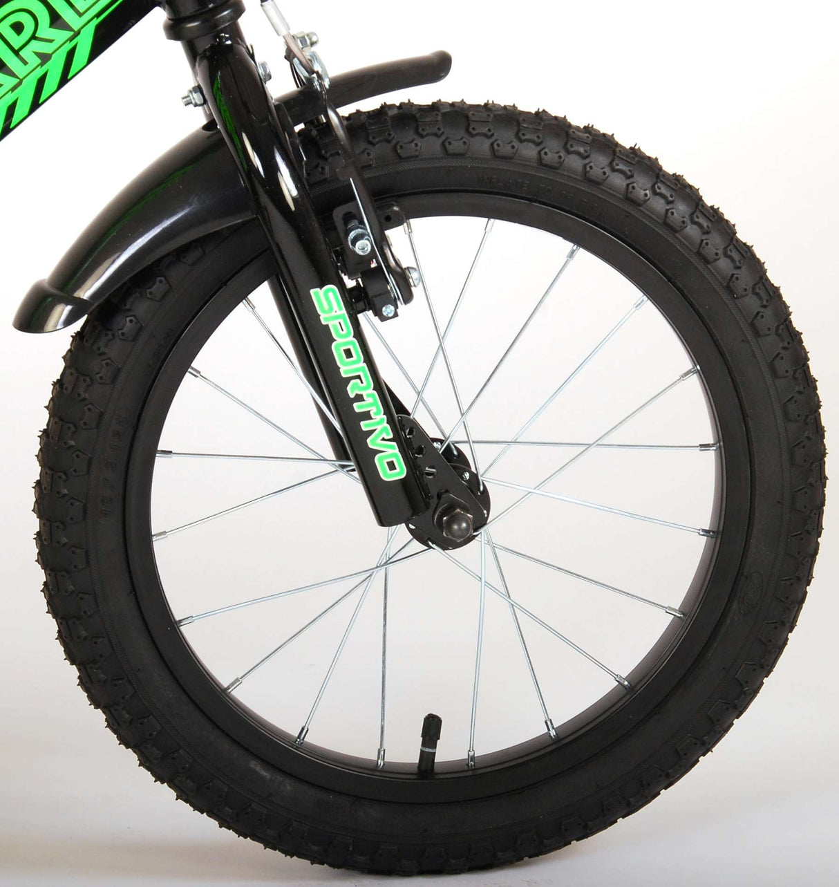 Volare Sportivo Kinderfahrrad - Jungen - 16 Zoll - Neongrün Schwarz - Zwei Handbremsen - 95% zusammengebaut