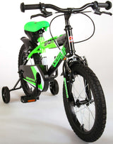 Volare Sportivo Kinderfahrrad - Jungen - 16 Zoll - Neongrün Schwarz - Zwei Handbremsen - 95% zusammengebaut