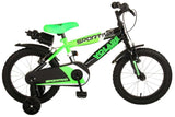 Volare Sportivo Kinderfahrrad - Jungen - 16 Zoll - Neongrün Schwarz - Zwei Handbremsen - 95% zusammengebaut