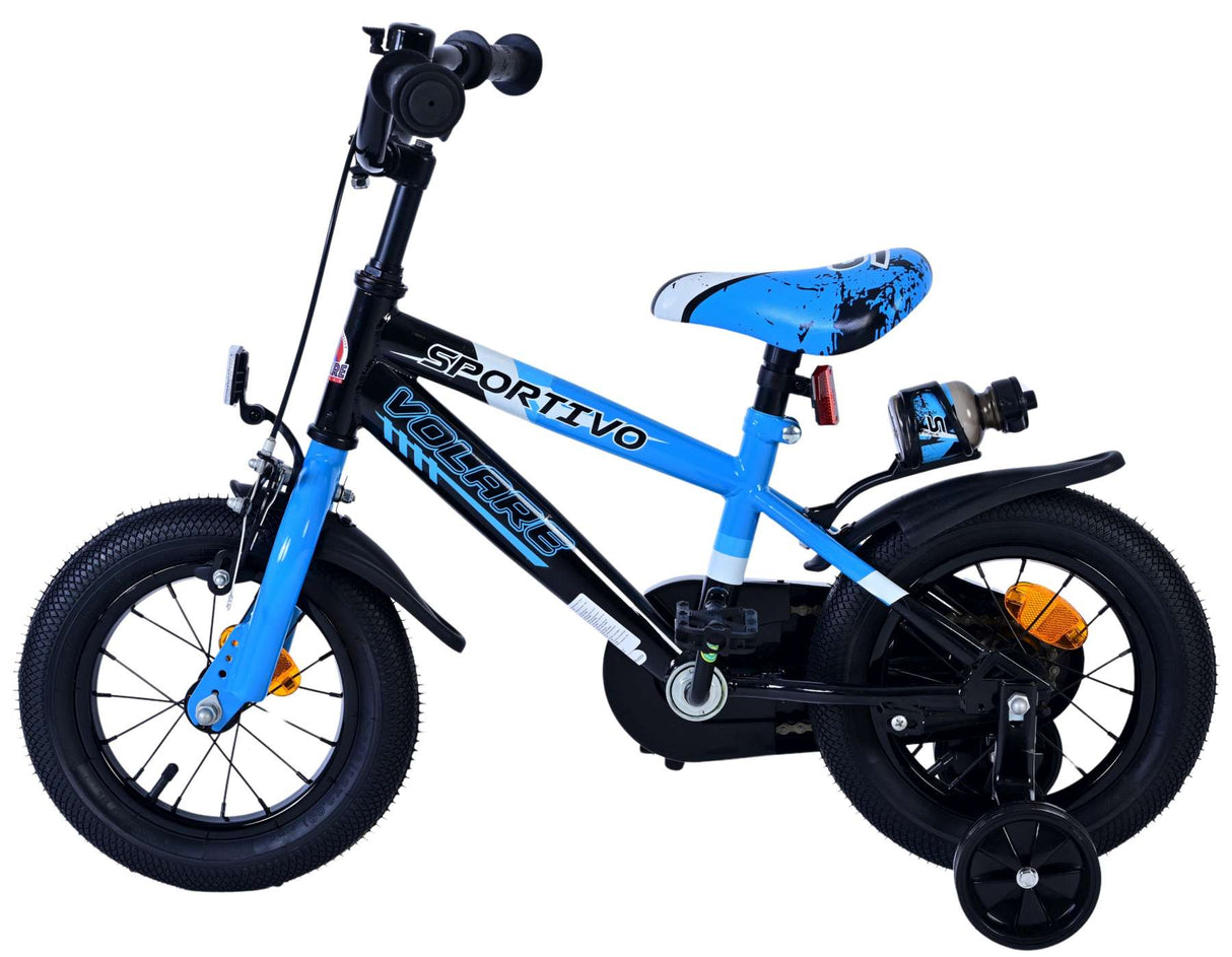 Volare Sportivo Kinderfahrrad für Jungen - 12 Zoll in Blau und Schwarz