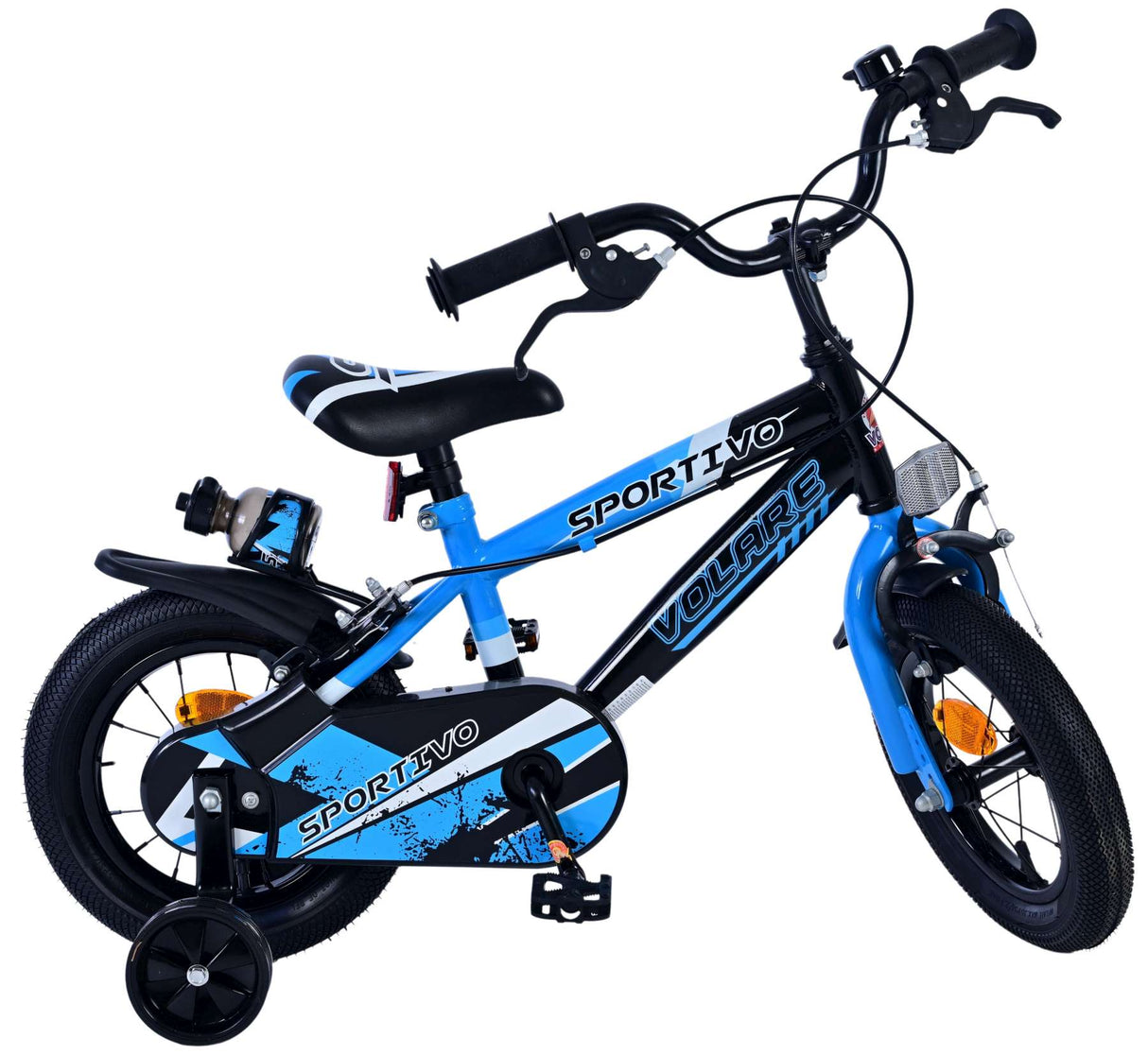 Volare Sportivo Kinderfahrrad für Jungen - 12 Zoll in Blau Schwarz mit Zweihandbremsen