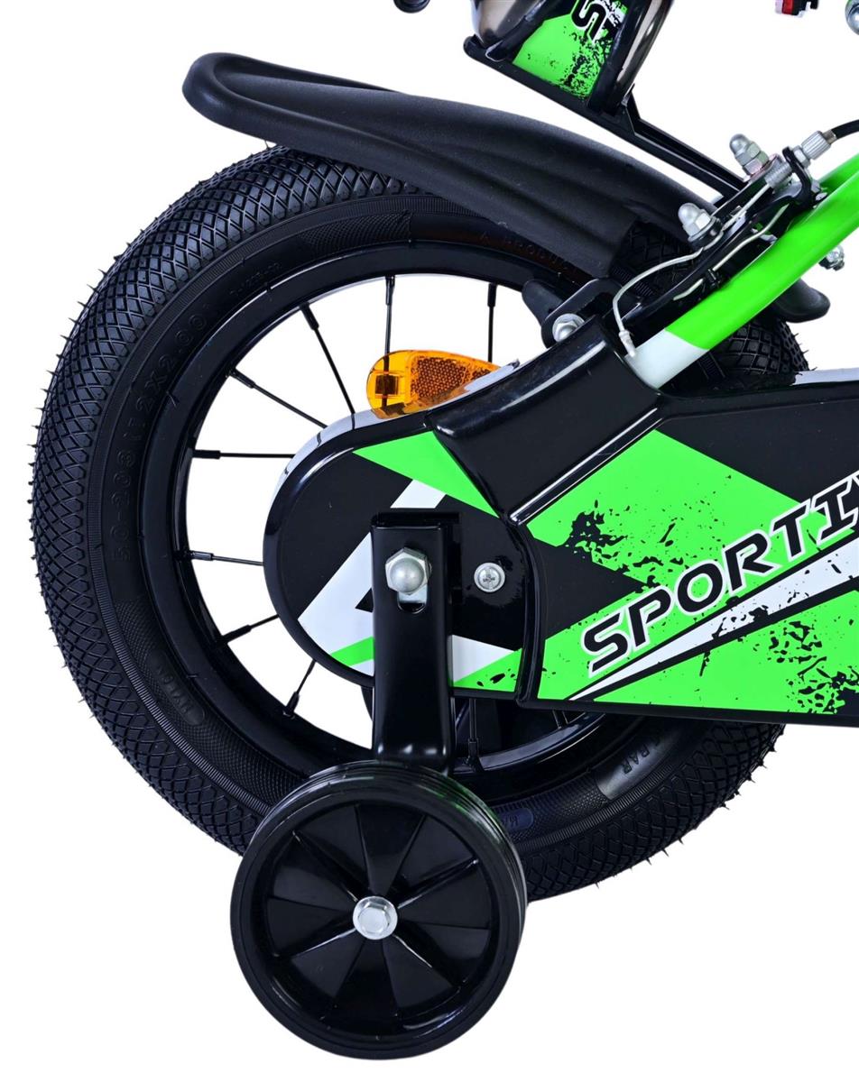 Volare Sportivo Kinderfahrrad für Jungen - 12 Zoll in Grün Schwarz mit Zweihandbremsen