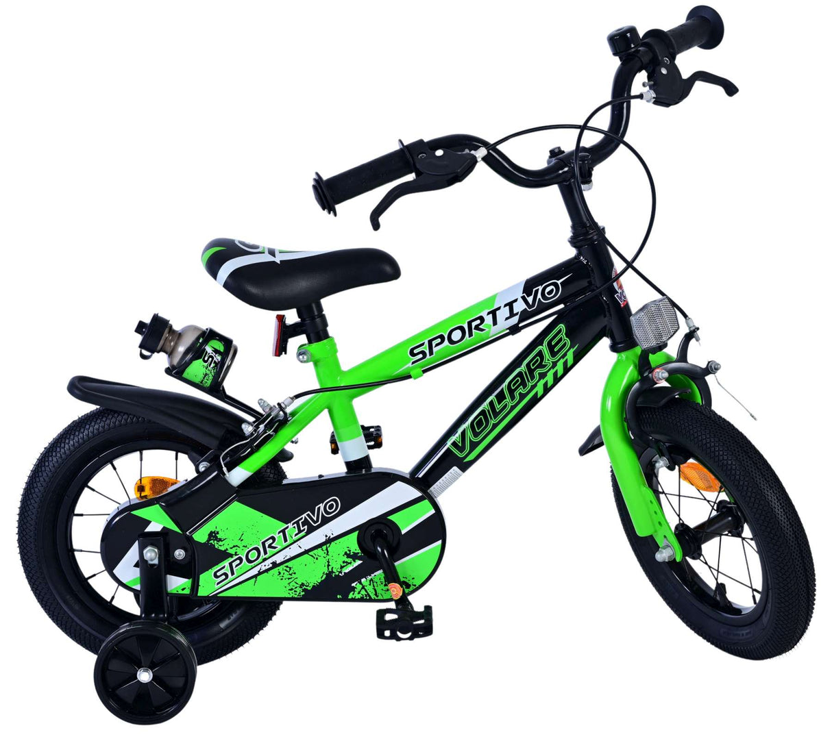 Volare Sportivo Kinderfahrrad für Jungen - 12 Zoll in Grün Schwarz mit Zweihandbremsen