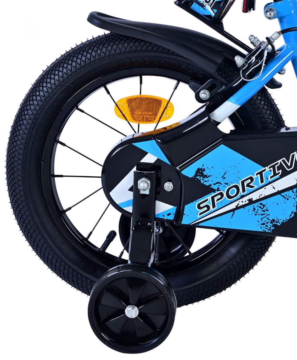 Volare Sportivo Kinderfahrrad für Jungen - 14 Zoll in Blau und Schwarz mit Zweihandbremsen