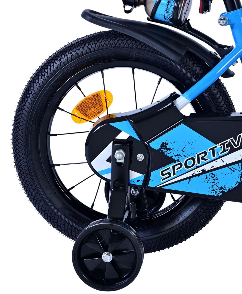 Volare Sportivo Kinderfahrrad für Jungen - 14 Zoll in Blau Schwarz für Kinder von 3,5 bis 5 Jahren