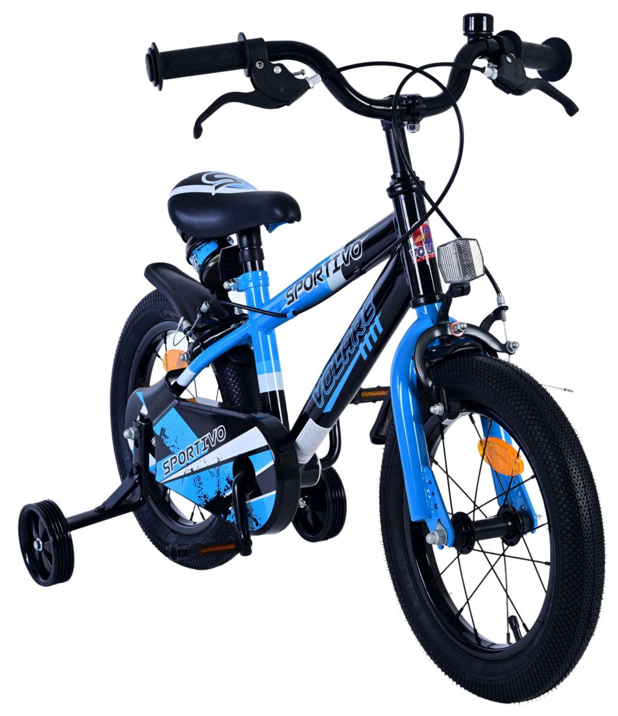 Volare Sportivo Kinderfahrrad für Jungen - 14 Zoll in Blau und Schwarz mit Zweihandbremsen