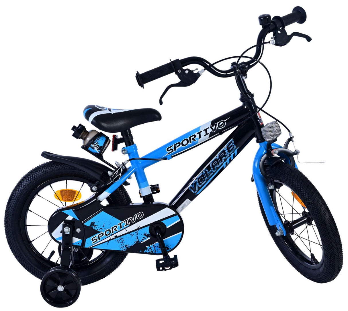 Volare Sportivo Kinderfahrrad für Jungen - 14 Zoll in Blau und Schwarz mit Zweihandbremsen