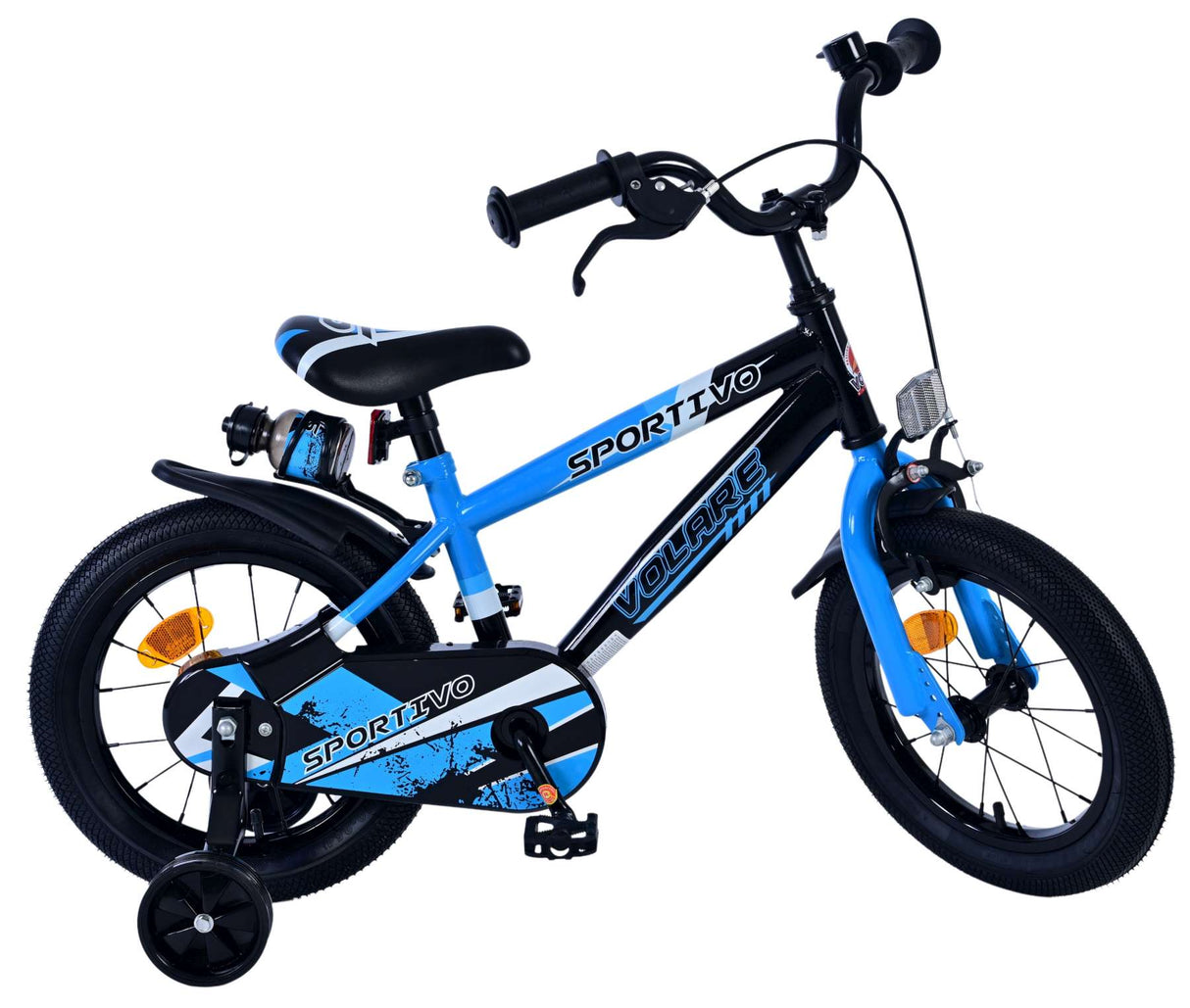 Volare Sportivo Kinderfahrrad für Jungen - 14 Zoll in Blau Schwarz für Kinder von 3,5 bis 5 Jahren