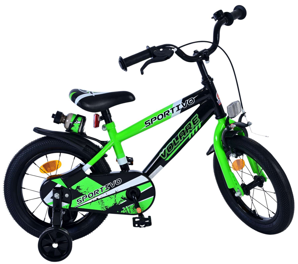 Volare Sportivo Kinderfahrrad für Jungen - 14 Zoll in Grün Schwarz