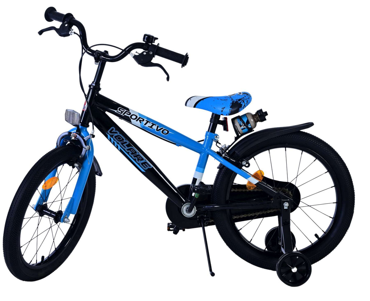 Volare Sportivo Kinderfahrrad - Jungen - 18 Zoll - Blau Schwarz - Zweihandbremsen