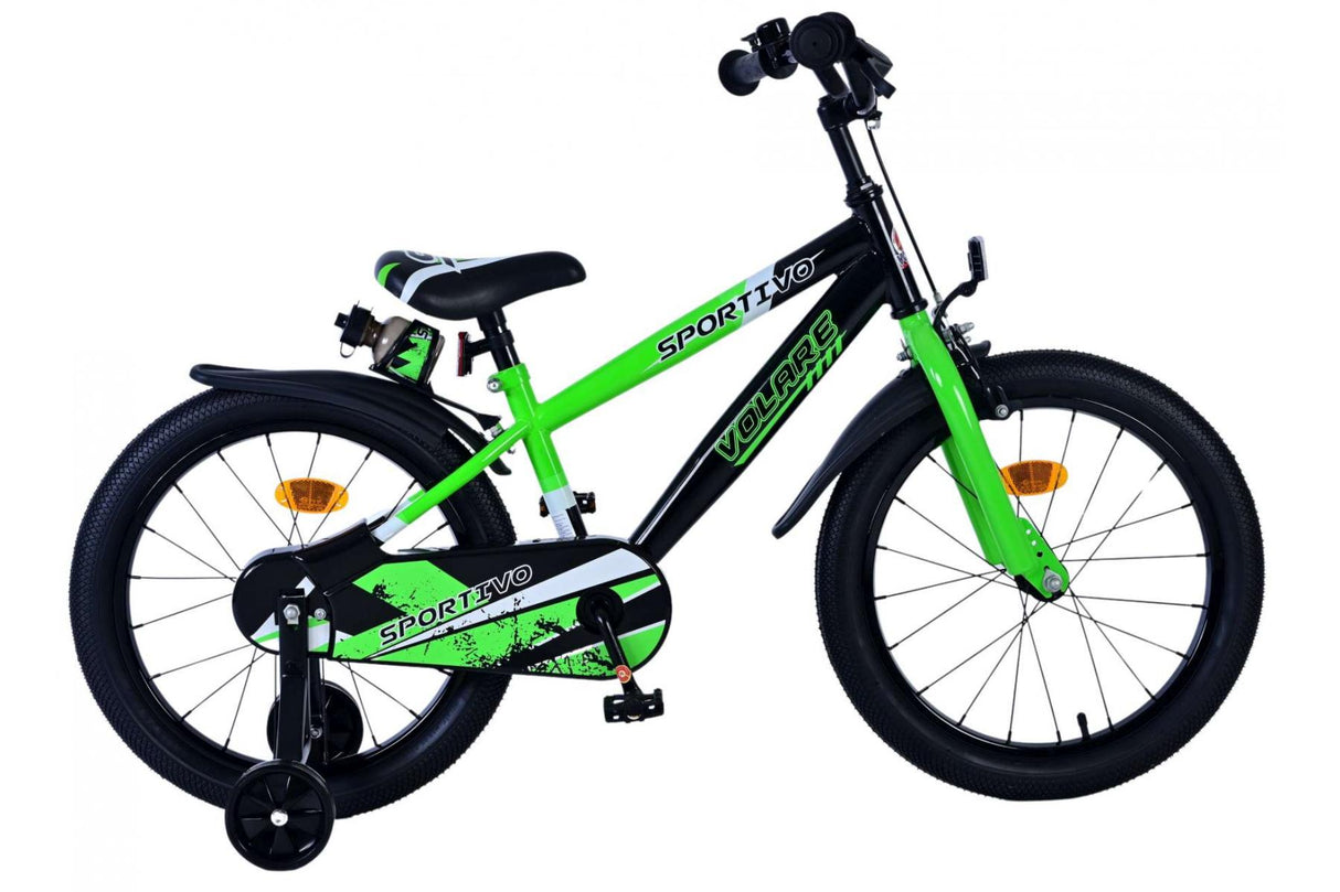 Volare Sportivo Kinderfahrrad für Jungen - 18 Zoll in Grün Schwarz