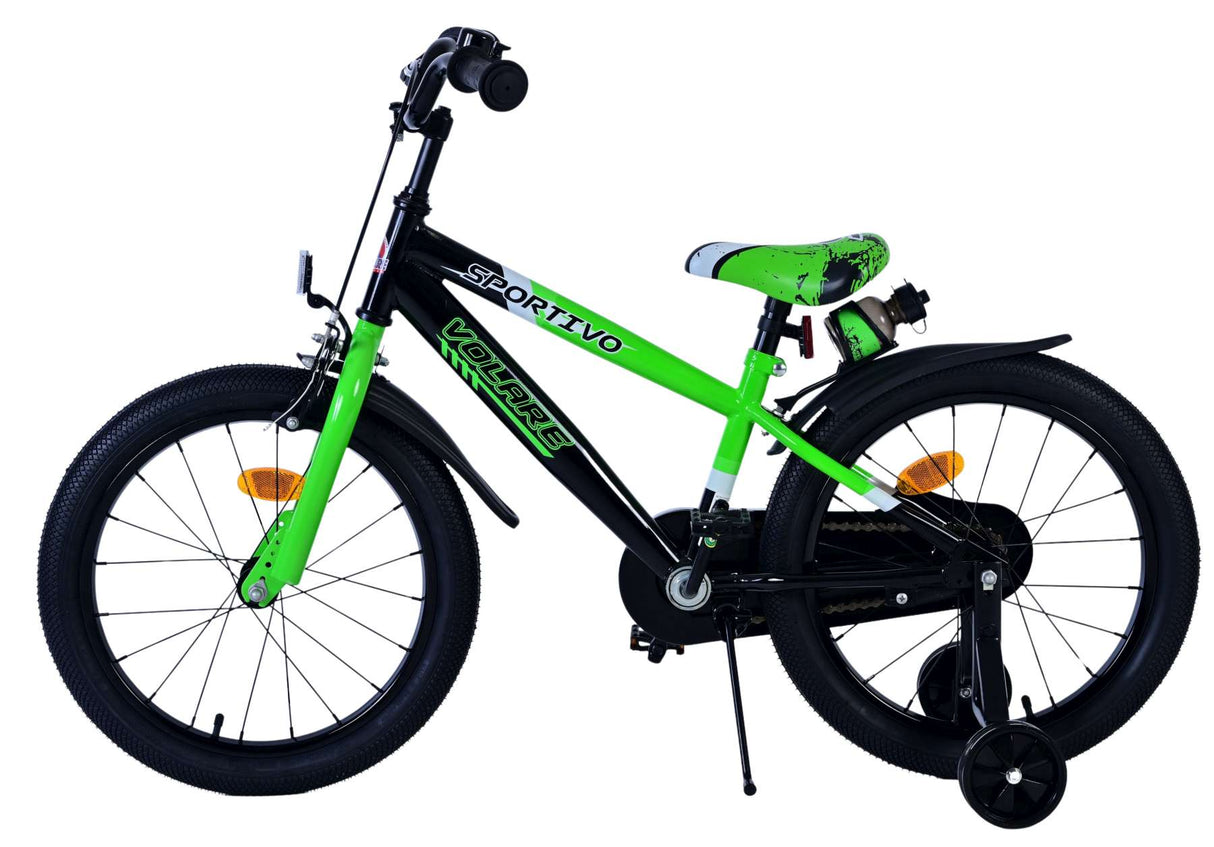 Volare Sportivo Kinderfahrrad für Jungen - 18 Zoll in Grün Schwarz