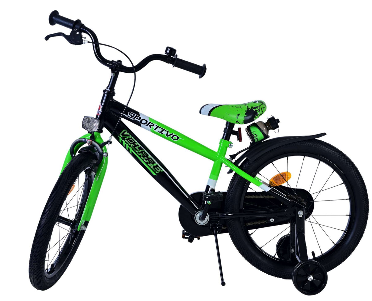 Volare Sportivo Kinderfahrrad - Jungen - 18 Zoll - Grün Schwarz