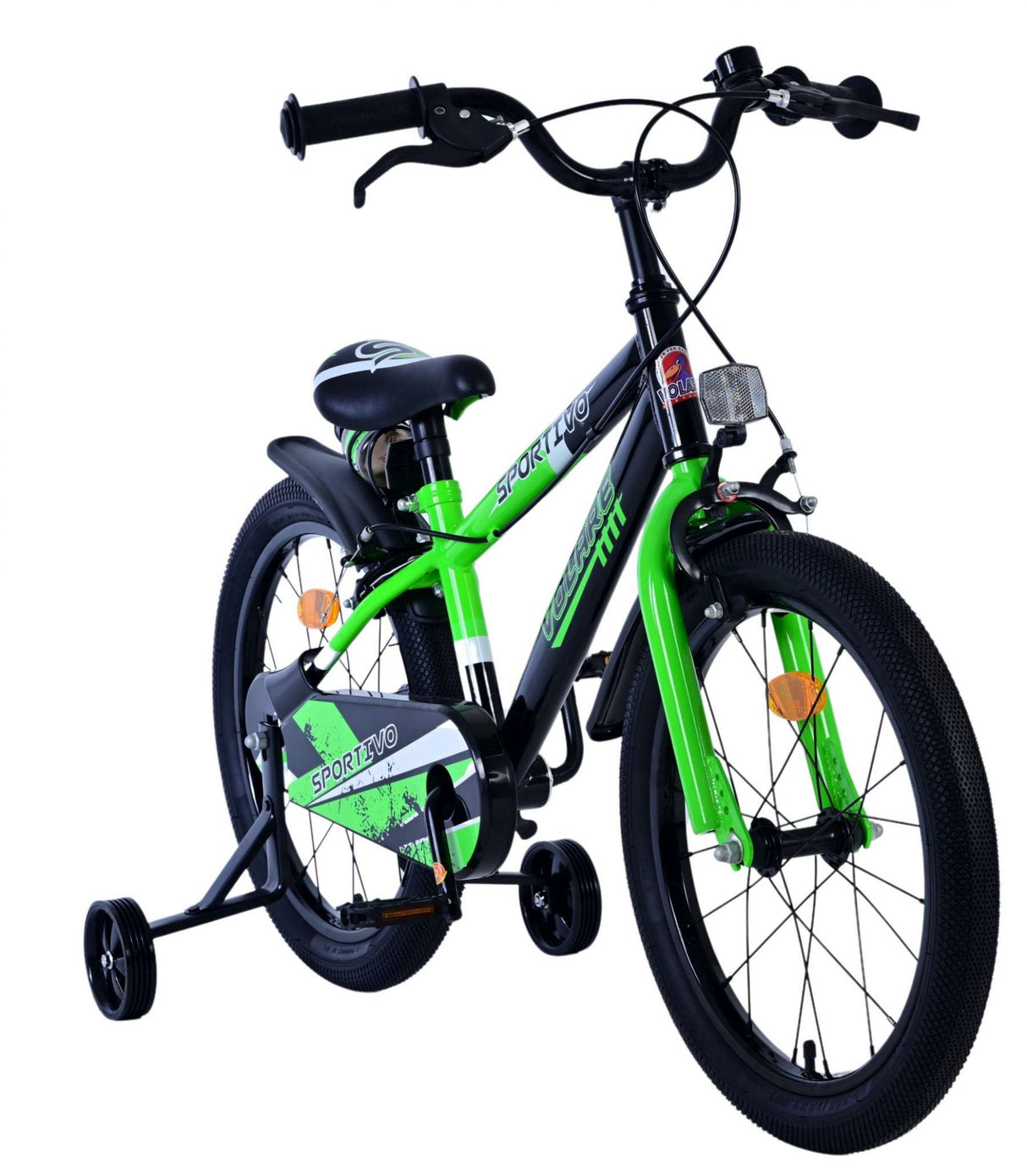 Volare Sportivo Kinderfahrrad - Jungen - 18 Zoll - Grün Schwarz - Zweihandbremsen
