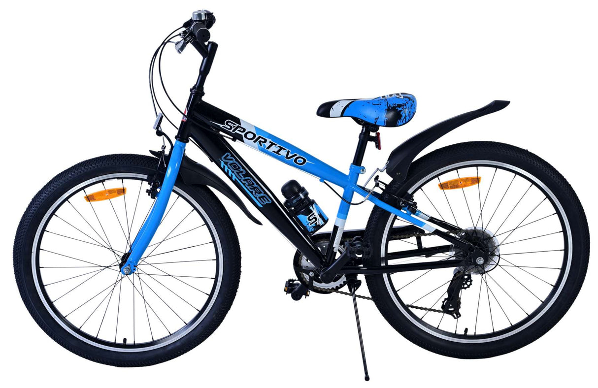 Volare Sportivo Kinderfahrrad für Jungen - 24 Zoll - 7 Gang - Schwarz Blau