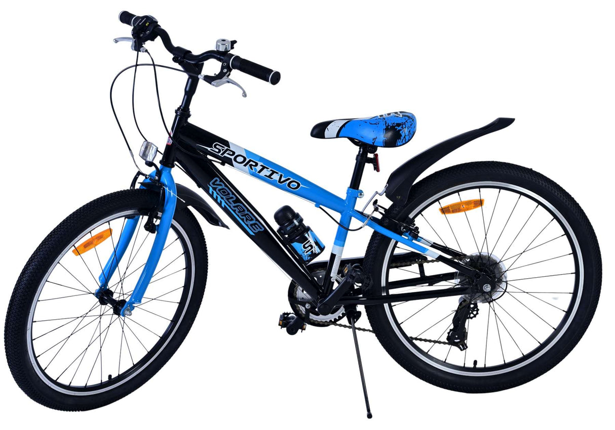 Volare Sportivo Kinderfahrrad für Jungen - 24 Zoll - 7 Gang - Schwarz Blau