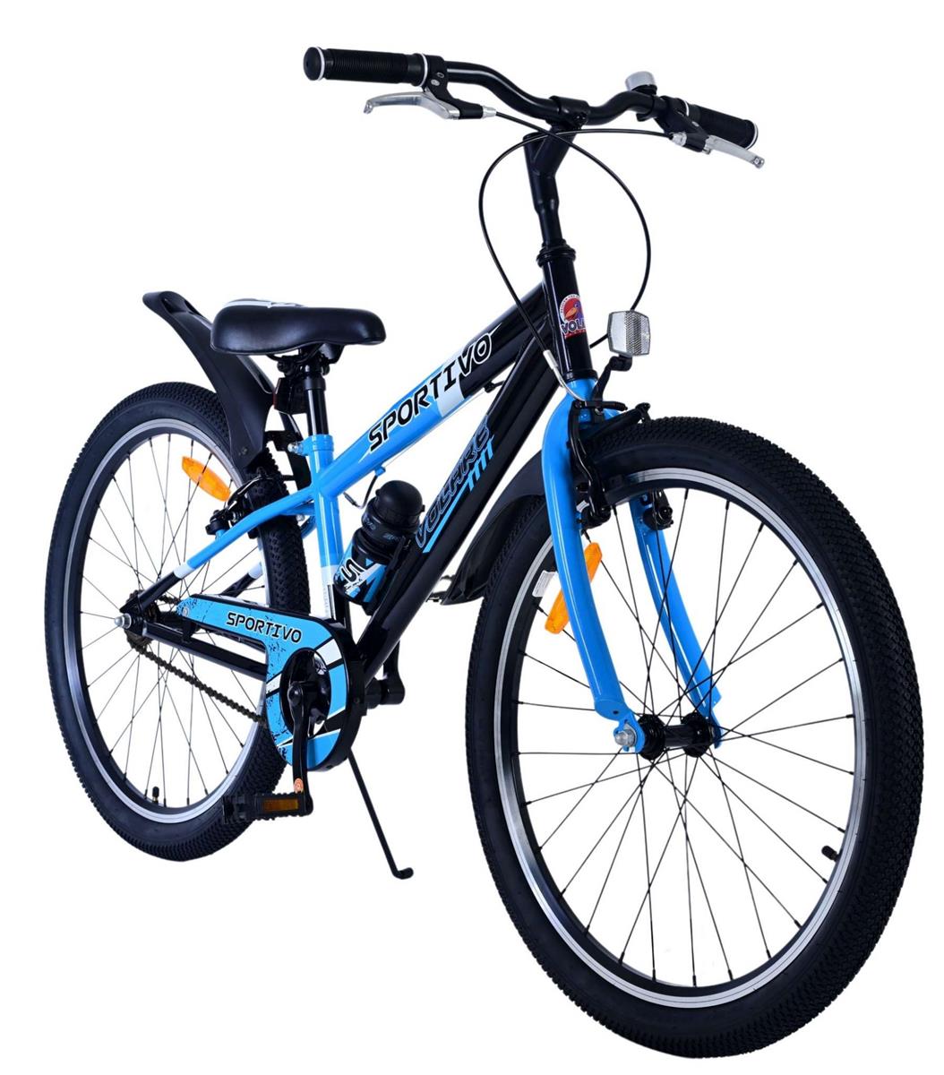 Volare Sportivo Kinderfahrrad für Jungen - 24 Zoll in Schwarz Blau mit Zweihandbremsen